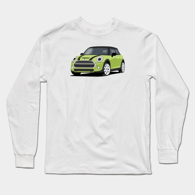 Car sport  mini retro green lime Long Sleeve T-Shirt by creative.z